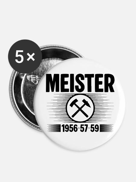 Erzgebirge Meister - Buttons klein 25 mm (5er Pack) - Weiß