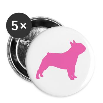 Carlin Rose Chien Carlin Vie Animal Amour Animal Rose - Lot de 5 petits badges (25 mm) - blanc - Devant