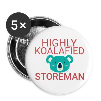 Storeman Koalafied - Buttons klein 25 mm (5er Pack) - Weiß - Vorne