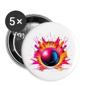 Bowling - Buttons small 1''/25 mm (5-pack) - white - Front