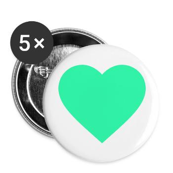 the light green heart - Buttons klein 25 mm (5er Pack) - Weiß - Vorne
