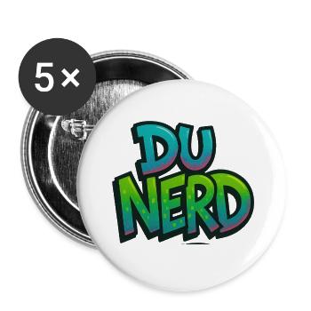 Design nerd avec dégradé - Lot de 5 petits badges (25 mm) - blanc - Devant