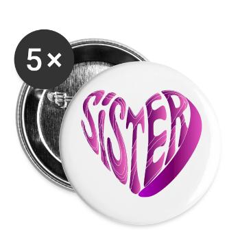 SISTER - Buttons small 1''/25 mm (5-pack) - white - Front