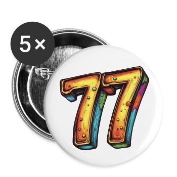 77 Number Comic - Buttons small 1''/25 mm (5-pack) - white - Front
