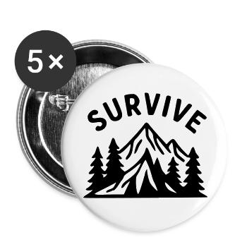 Survive - Nature - Buttons small 1''/25 mm (5-pack) - white - Front