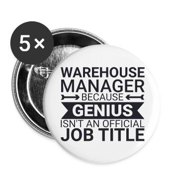 Warehouse Manager Genius - Buttons klein 25 mm (5er Pack) - Weiß - Vorne
