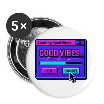 Gute Stimmung beim Laden digitaler Kunst - Buttons klein 25 mm (5er Pack) - Weiß - Vorne