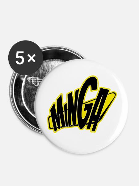 Minga München 089  - Buttons klein 25 mm (5er Pack) - Weiß