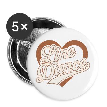 Danse en ligne - Lot de 5 petits badges (25 mm) - blanc - Devant