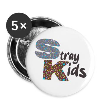 Texte des enfants errants - Lot de 5 petits badges (25 mm) - blanc - Devant