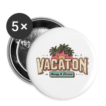 Vacation Retro - Buttons small 1''/25 mm (5-pack) - white - Front