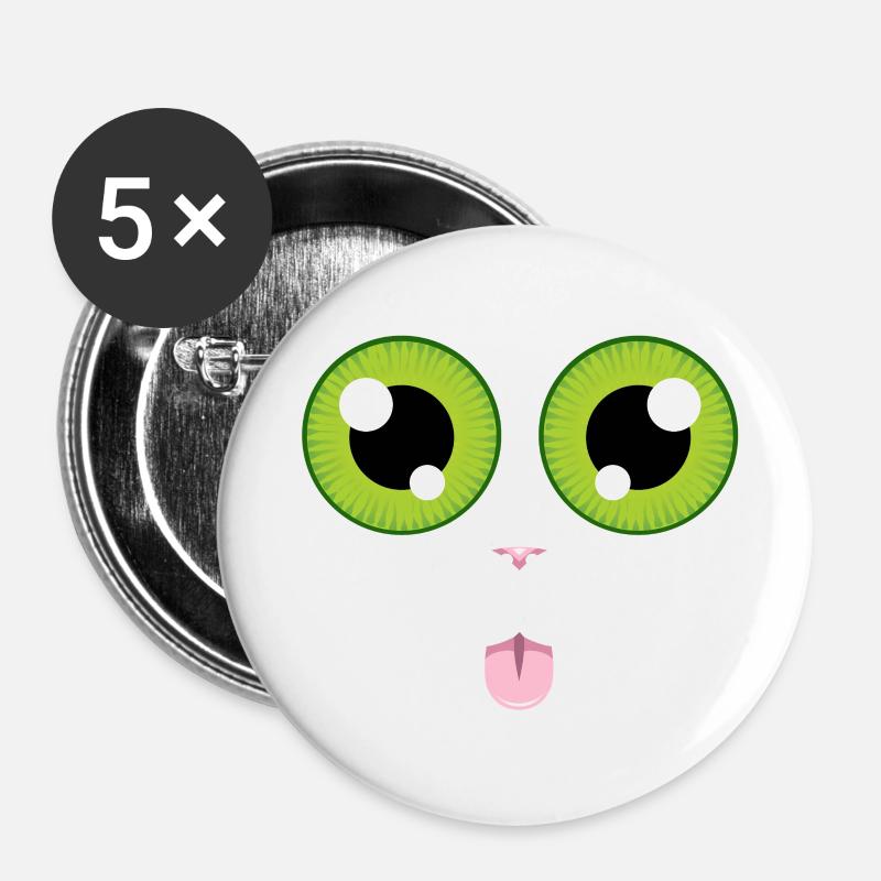 The cat tongue - Buttons small 1''/25 mm (5-pack) - white