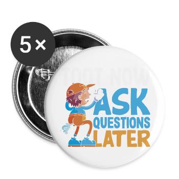 Public Fart Funny Inappropriate - Buttons small 1''/25 mm (5-pack) - white - Front
