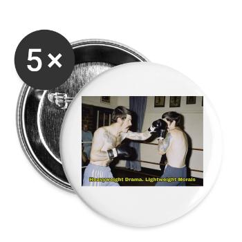 Boxkampf mit moralischer Botschaft - Buttons klein 25 mm (5er Pack) - Weiß - Vorne