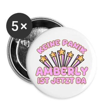 Amberly comme nom de femme - Lot de 5 petits badges (25 mm) - blanc - Devant