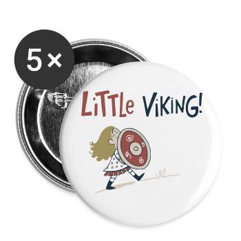 Petit Viking Aventure - Lot de 5 petits badges (25 mm) - blanc - Devant