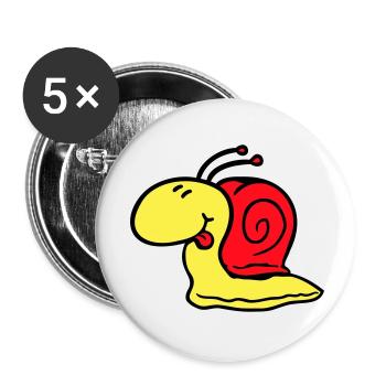 Snail cheeky tongue sticking out quickly small - Buttons small 1''/25 mm (5-pack) - white - Front