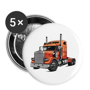 semi-camion flamme rouge illustration - Lot de 5 petits badges (25 mm) - blanc - Devant