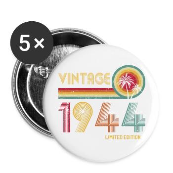 Jahrgang 1944 Sonnenuntergang Retro T-Shirt - Buttons klein 25 mm (5er Pack) - Weiß - Vorne