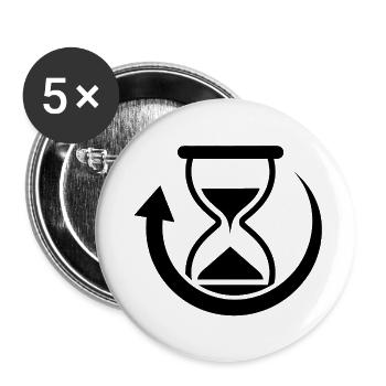 Time rotation graphics - Buttons small 1''/25 mm (5-pack) - white - Front