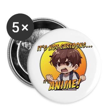 Chibi Anime Schrei und Stolz - Buttons klein 25 mm (5er Pack) - Weiß - Vorne