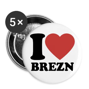 J’aime les bretzels - Coeur - Bretzel - Lot de 5 petits badges (25 mm) - blanc - Devant