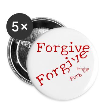 Forgiveness in red typography - Buttons small 1''/25 mm (5-pack) - white - Front