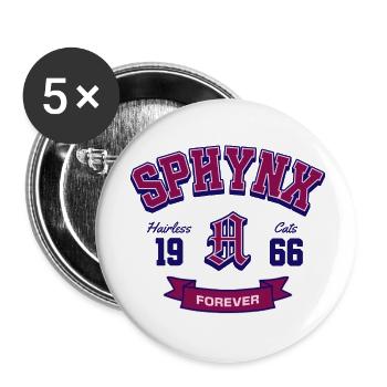 Sphynx Cats Forever Classic Varsity Style - Buttons small 1''/25 mm (5-pack) - white - Front