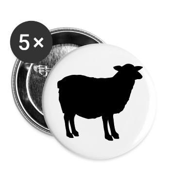 Schaf Silhouette - Buttons klein 25 mm (5er Pack) - Weiß - Vorne