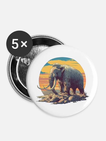 Mammuts Mammut - Buttons klein 25 mm (5er Pack) - Weiß