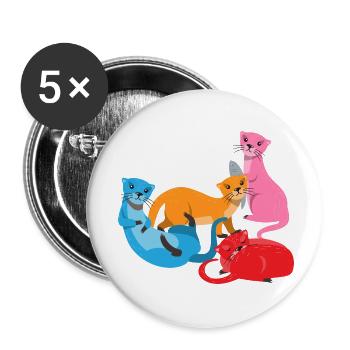 Sea Otter Cartoon Otter - Buttons small 1''/25 mm (5-pack) - white - Front