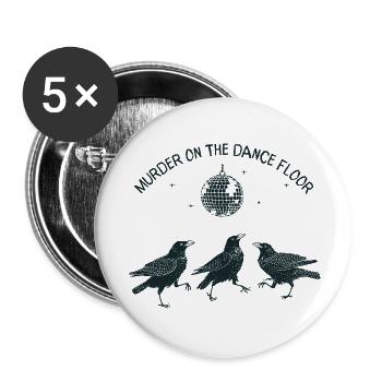 Murder on the Dance Floor Crows - Buttons small 1''/25 mm (5-pack) - white - Front