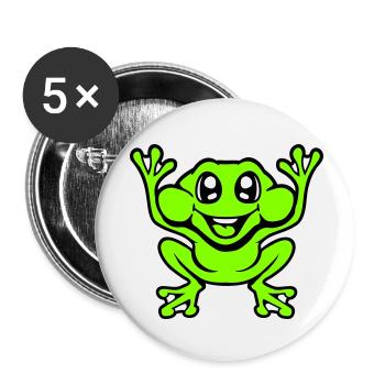Frog Toad Laughs Funny Jumping Happy Comic - Buttons small 1''/25 mm (5-pack) - white - Front
