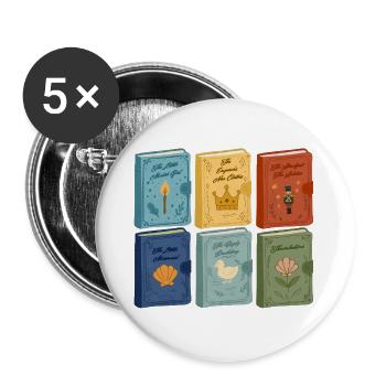 Fairy tale covers - Buttons small 1''/25 mm (5-pack) - white - Front