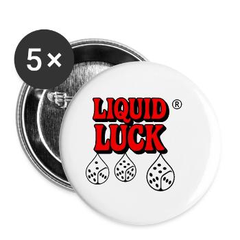 Flüssige Glückswürfel Tropfen - Buttons klein 25 mm (5er Pack) - Weiß - Vorne
