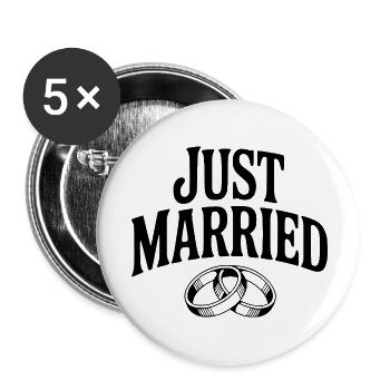 frisch verheiratet - Buttons klein 25 mm (5er Pack) - Weiß - Vorne