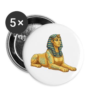 Goldene Sphinx mit Hieroglyphen - Buttons klein 25 mm (5er Pack) - Weiß - Vorne