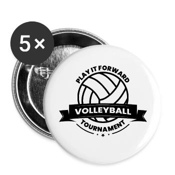 Play It Forward Volleyball Tournament - Buttons small 1''/25 mm (5-pack) - white - Front