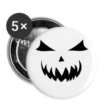 lustiges Kürbis Gesicht Halloween Shirt Outfit Top - Buttons klein 25 mm (5er Pack) - Weiß - Vorne