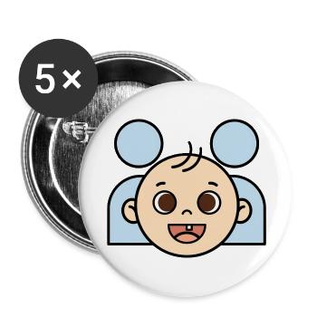 La première dent de bébé | Concentrez-vous sur la fierté des parents - Lot de 5 petits badges (25 mm) - blanc - Devant