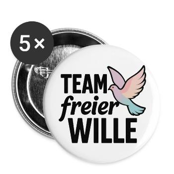 Team Freiheit Taube Farbverlauf - Buttons klein 25 mm (5er Pack) - Weiß - Vorne