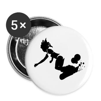 Planche à neige - Lot de 5 petits badges (25 mm) - blanc - Devant