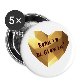 Born to be glowing - Buttons small 1''/25 mm (5-pack) - white - Front
