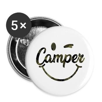 Camper Smile camouflage - Buttons small 1''/25 mm (5-pack) - white - Front