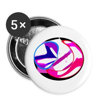 Neon Swirl Abstract - Buttons small 1''/25 mm (5-pack) - white - Front