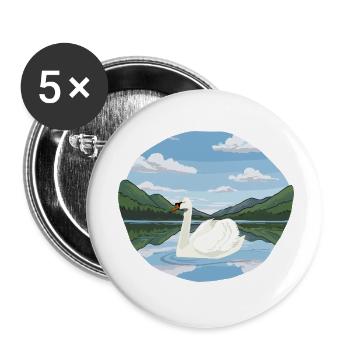 jezioro_z_Swan - Buttons klein 25 mm (5er Pack) - Weiß - Vorne