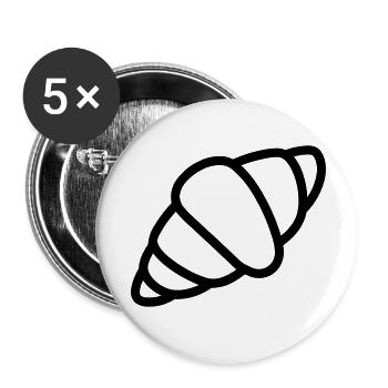 croissant - Lot de 5 petits badges (25 mm) - blanc - Devant