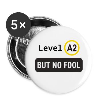 Language level A2, but no fool - Buttons small 1''/25 mm (5-pack) - white - Front