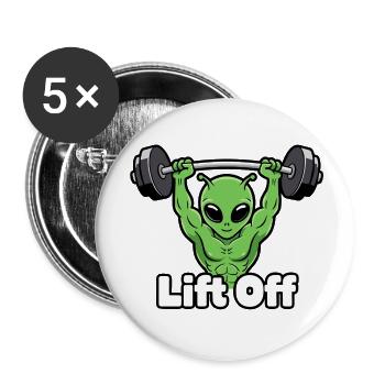 Alien Power Lift - Buttons small 1''/25 mm (5-pack) - white - Front