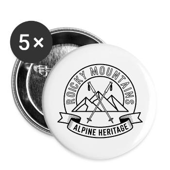 Rocky Mountains - Souvenir Design - Buttons small 1''/25 mm (5-pack) - white - Front
